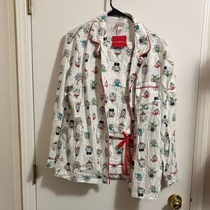 Wondershop White Pajama Set with Red Trim and Multicolor Dog Print